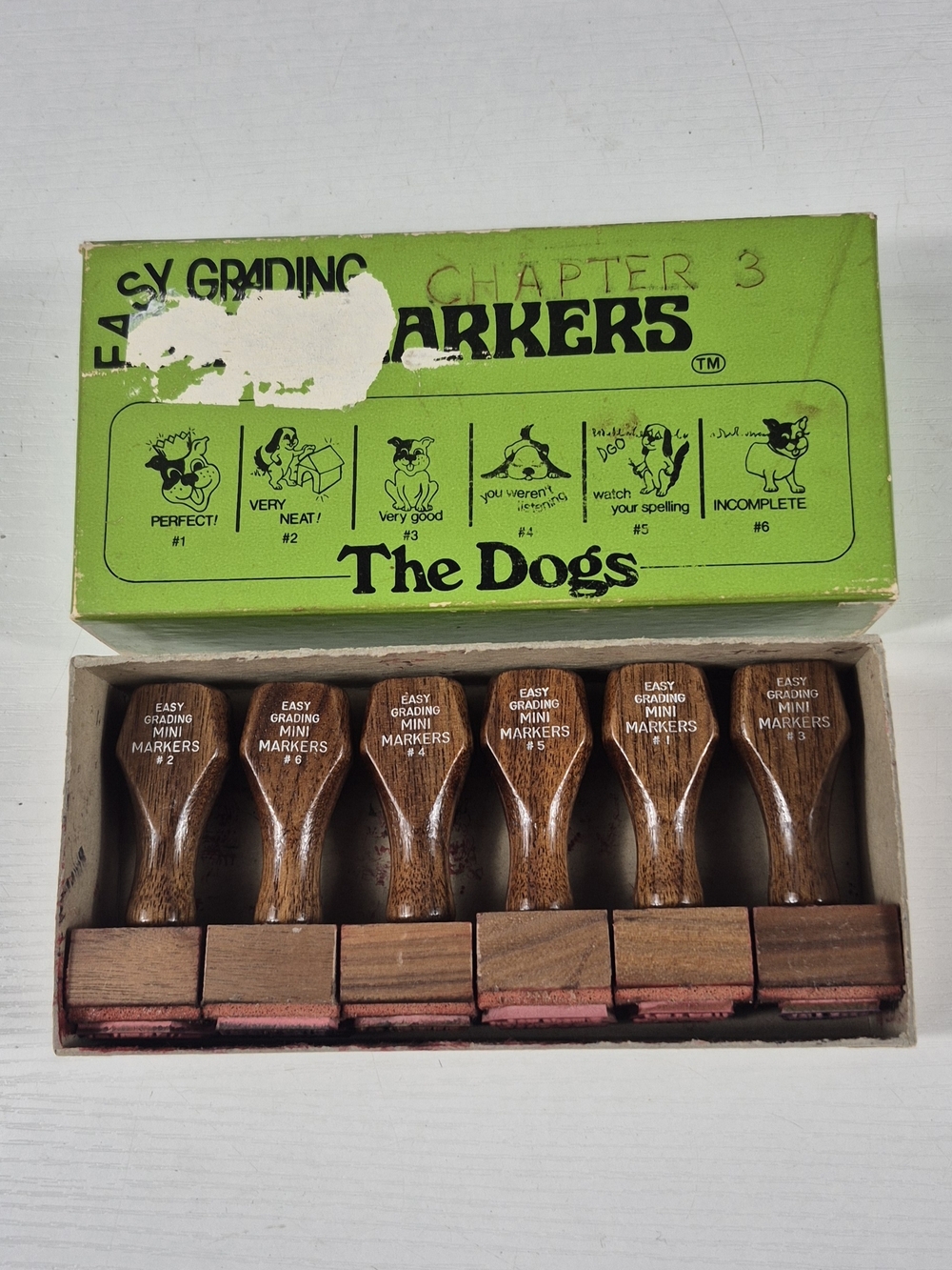 Vintage set of Easy Grading Mini Markers, The "Chapter 3: The Dogs" collection